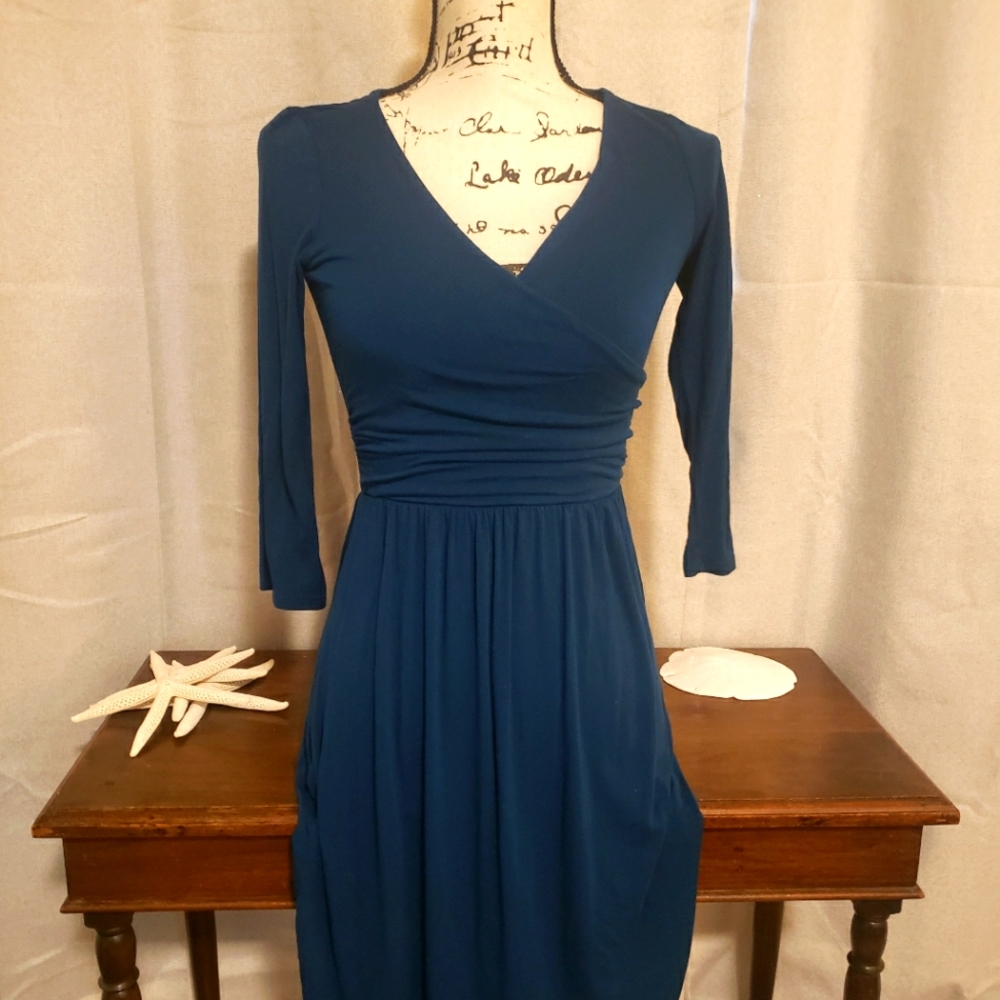 Gilli emerald green faux wrap dress - XS